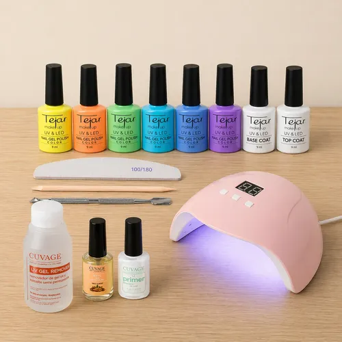 Kit Inicial X 15u. Tejar Manicuria Semipermanente Led/ Uv