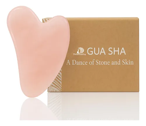 Gua Sha Facial Dosensepro Cuarzo Rosa Forma Corazón