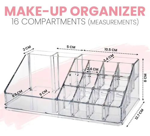 Organizador Acrilico Para Maquillaje 16 Compartimientos