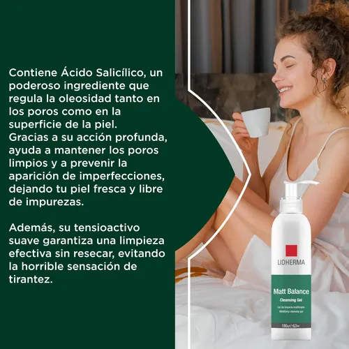 Gel De Limpieza Facial Lidherma Matt Balance Piel Grasa