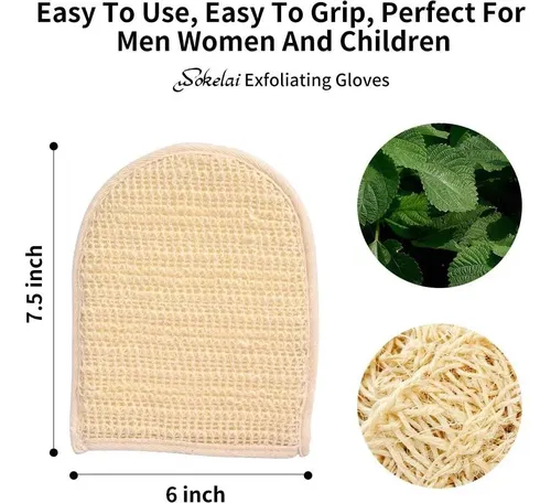 Guante Exfoliante De Baño Doble Cara, Sisal Y Algodón