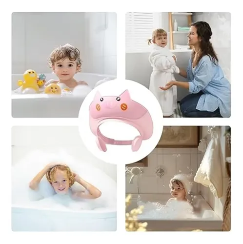 Visera Ajustable Para Baño Bebé Con Protección De Oídos