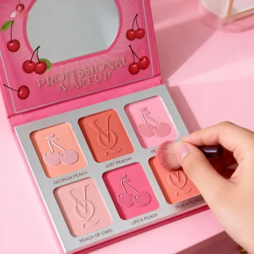 Maquillaje De Contorno Con Paleta De Rubor Multicolor Mate