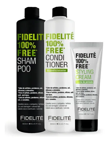 Fidelité shampoo + acond + crema peinar free metodo curly