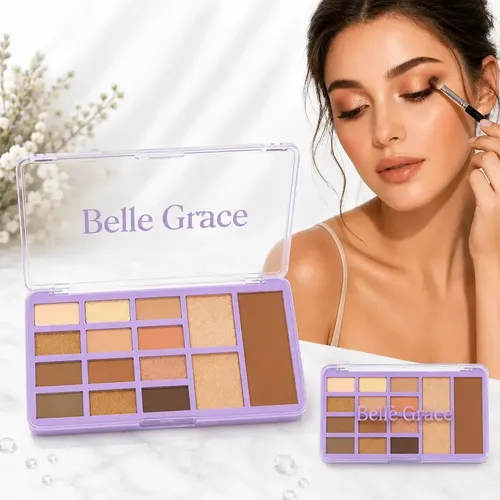 Paleta Sombras De Ojos Iluminador Y Contorno Maquillaje Rostro 1 Veoquiero