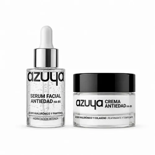Kit Facial Antiedad Hombre Ácido Hialurónico Colágeno Vitamina C Azuya