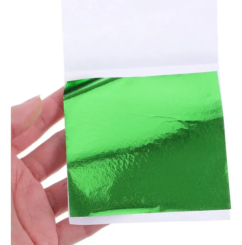 300 Hojas De Papel De Aluminio Con Hoja De Oro Imitacion B