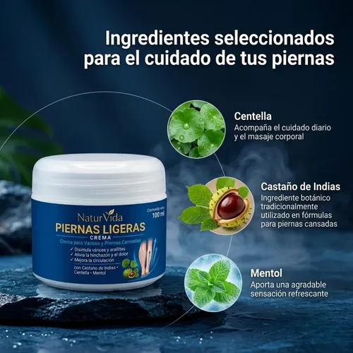 Crema Piernas Cansadas Naturvida Várices Castaño 100ml