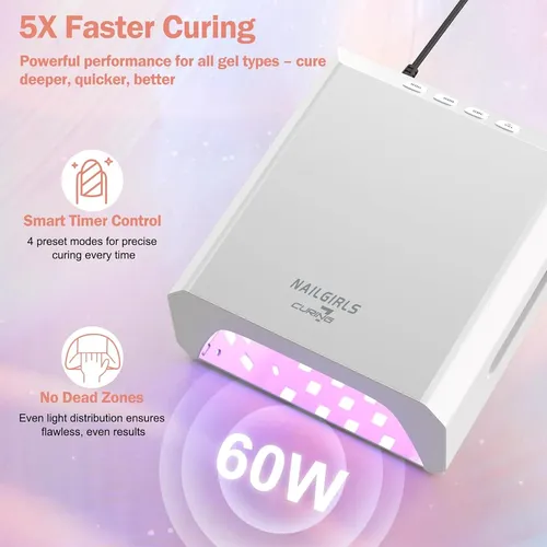 Lámpara Uv Led 60w Recargable Para Uñas Gel Profesional