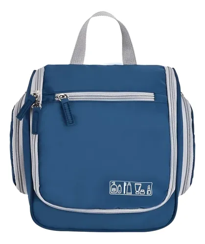 Organizador Neceser Bolso Porta Cosmeticos Maquillaje Percha Color Celeste