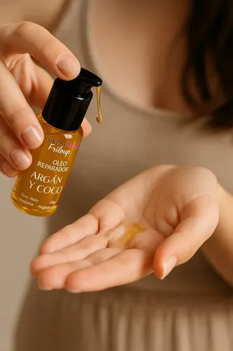Oleo Serum Reparador Argan Y Coco Frilayp X50cc – Nutre Hidrata Revitaliza Suaviza – Ideal Uso Profesional Peluqueria Estetica Salon Barberia – Aporta Brillo Y Reconstruye Fibra Capilar