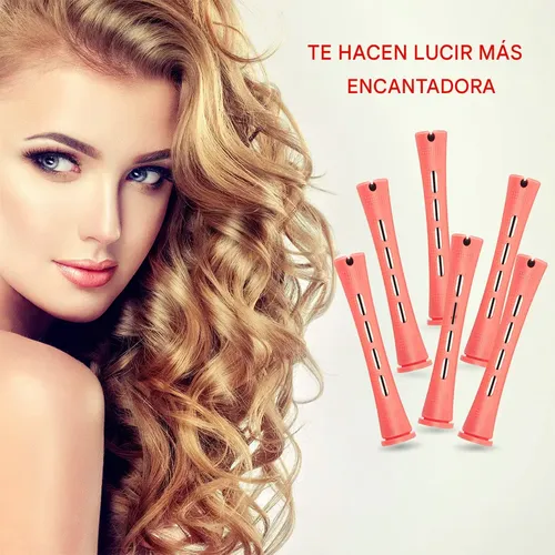 Rulos Para Cabello Sin Calor 30 Piezas Tubos Rizadores Fríos Pink