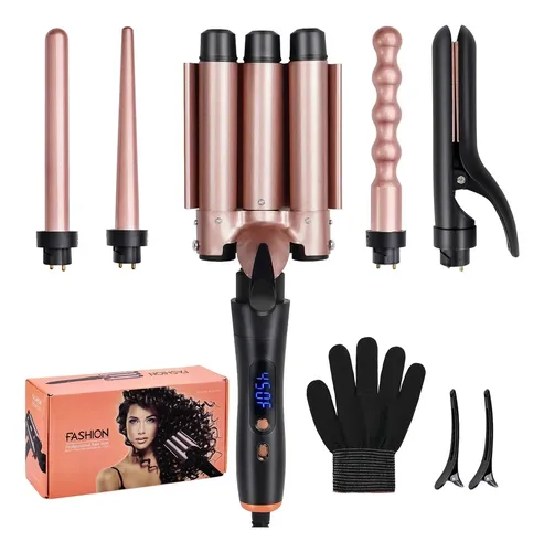 -rizador De Cabello 5en1 Rizadora De Pelo Cerámica 3 Rosa