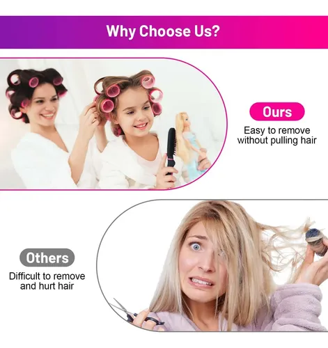 Rulos Para El Cabello Con Agarre Automático, Juego De 16
