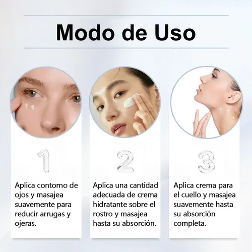 3pc Rutina Anti-arruga Ojos Crema Firme Reparar Piel Facial