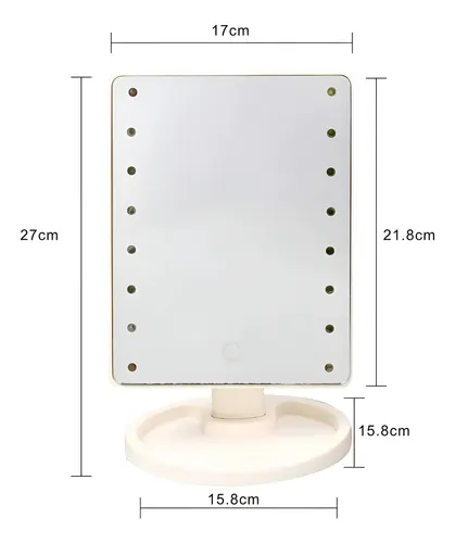 Espejo Para Maquillaje Luces Led Touch Screen Gira