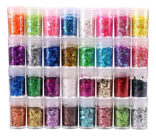32 Colores Glitter Lentejuelas Brillantes Para Decoración De
