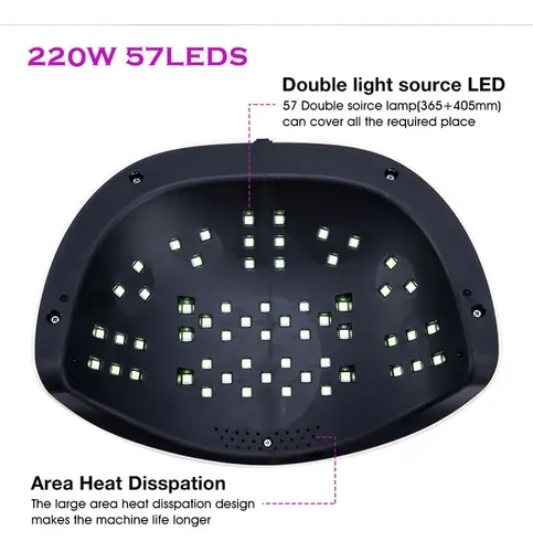 Cabina Sun Uv Led 220w Grande Para 2 Manos Profesional Gel