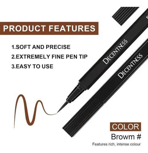 Delineador Líquido Marrón Vivacious Cosmetics 0.59 Ml