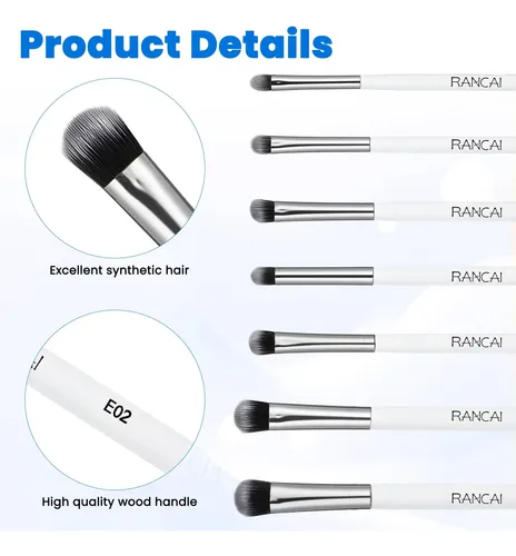 7 Pcs Eye Makeup Brush Set, Portable Small Makeup Brush