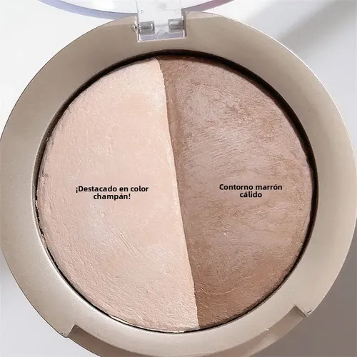 Paleta 2 En 1 Contorno Iluminador Polvo Compacto Profesional