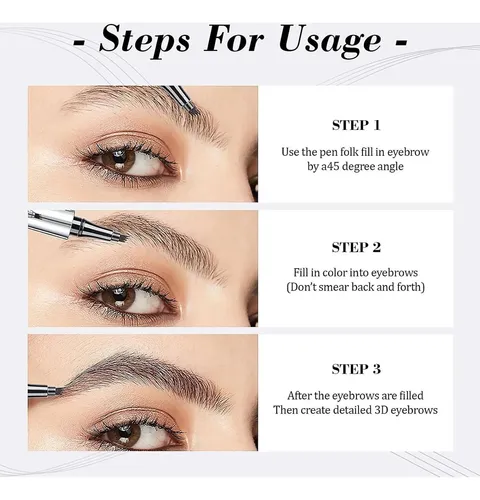 Lápiz De Cejas Oetuiow 4 Puntas, Resistente Al Agua, Tono