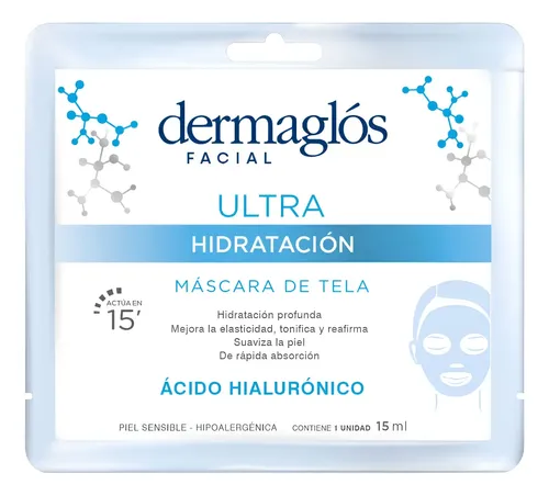 Dermaglós Máscara De Tela Ultra Hidratación 15ml Piel Sensib