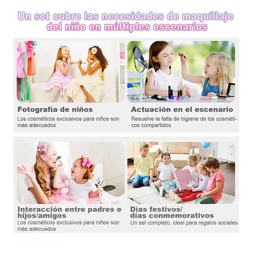 Y 17 Piezas Lavables For Niños Princesa Niña Bolsa De