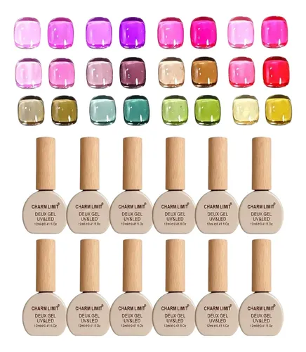 12 Esmaltes Jelly /gelatina Uv Led Charm Limit 10ml