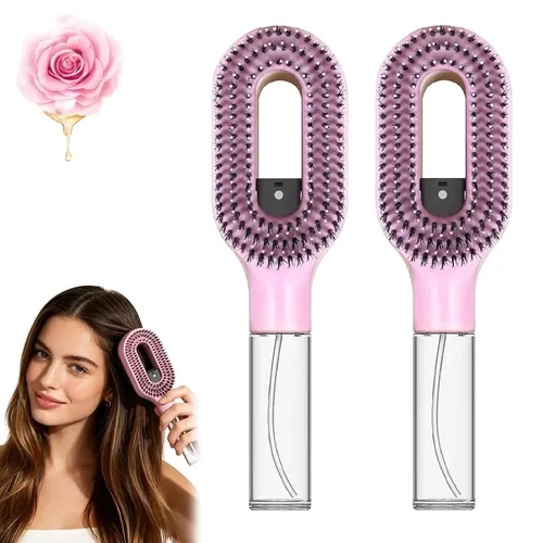 . Cepillo De Cabello Con Spray, Peine Anti-frizz De Un .