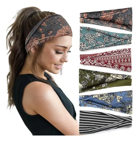 Bandanas Anchas De Mujer Huachi Boho 6 Uds