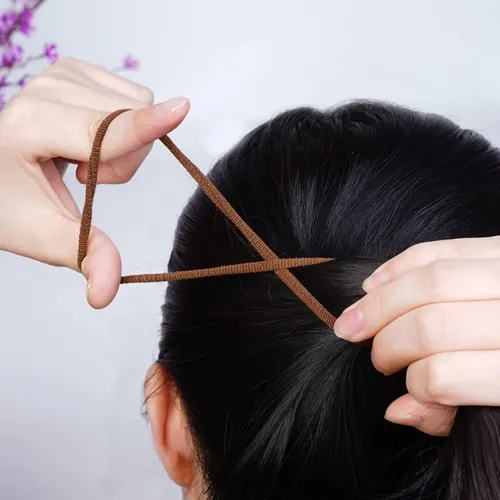 50 Ligas Elásticas Suaves, No Dañan El Cabello Negro Sólido