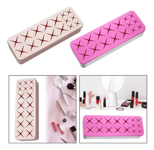 Organizador Silicona Base Porta Labial Pinceles Maquillaje