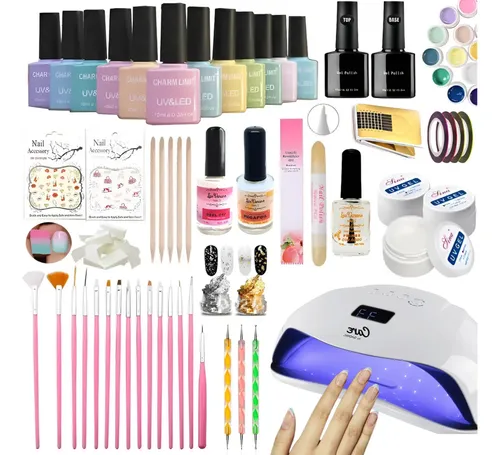 Kit Cabina 72 Uv Led Torno Esmaltes Semipermanentes Gel