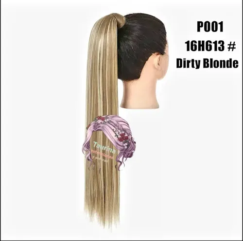 Colas Ponytail Opacas Órganicas Super Natural A La Vista Color 12/613 Rubio Ceniza Oscuro Con Reflejos