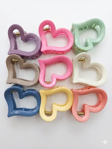Broches Para Pelo Corazón Colores Varios