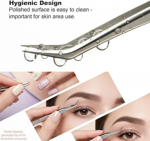Pinzas 4 En 1 Acero Precisión Negro Para Cejas Y Puntos