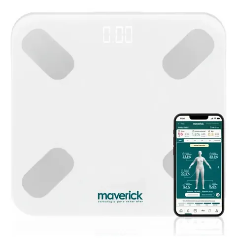 Balanza Corporal Inteligente Maverick Smartscale4 Blanco