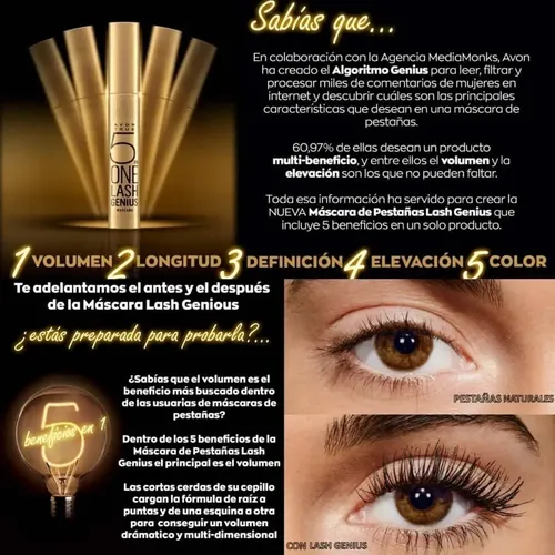 Avon Máscara De Pestañas Lash Genius Waterproof 5 In 1