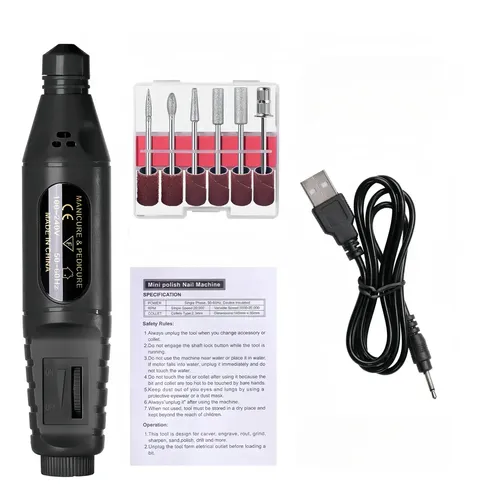 Za Kit Lima Eléctrica 6 En 1 For Uñas Portátil 20000rpm Sd