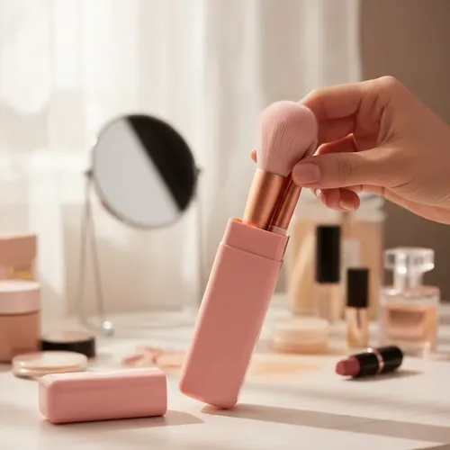 5 Pinceles De Maquillaje Kit Con Portapinceles.