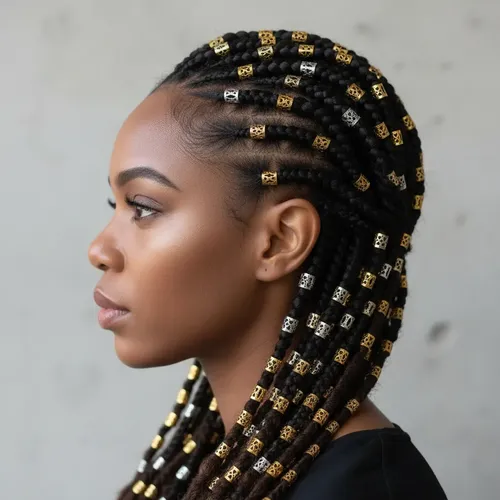 48 Anillos Cuffs Adornos Para Trenzas Rastas Plateado Dorado