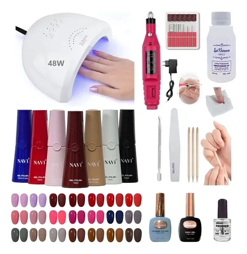 Kit Inicial X15u Cabina Led Uv 48w Gel Uñas Semi Completo!!