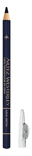 Delineador Lápiz Artez Westerley Azul Metalizado con Sacapuntas
