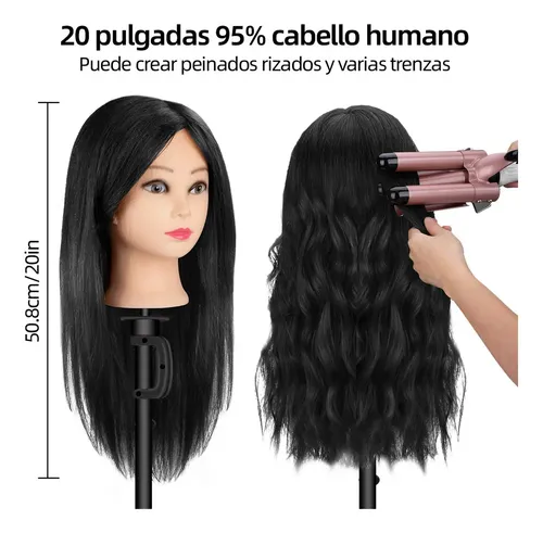 95% Cabello Real Humano Maniquí Maquillaje