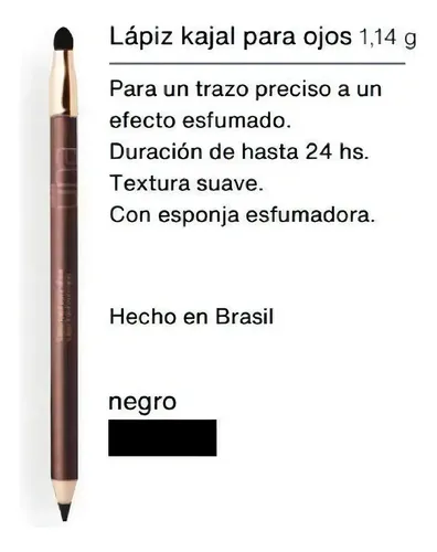 Lápiz Kajal Para Ojos Natura Una Color Negro Efecto Trazo Pr