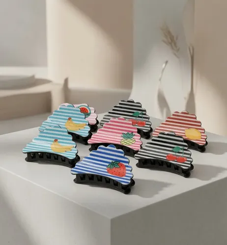 Broches Para Pelo Infantil Pack X 12 Unidades Frutas