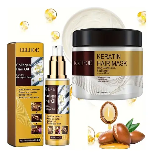 Mascarilla Keratina Aceite Colágeno Hidratante Cabello
