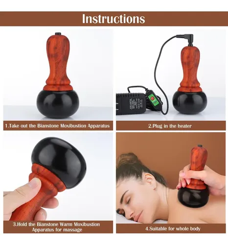 Masajeador Eléctrico Gua Sha De Piedra Natural Pastsky Hot S
