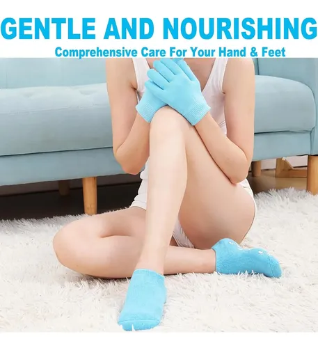 Set Spa Humectante Guantes Calcetines Azul Kukugo